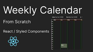 Weekly Calendar  React JS [upl. by Bohs938]