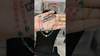 Beads double layerbeadstrending latest accessories narasaraopet 8008151100 necklace [upl. by Sirraf381]