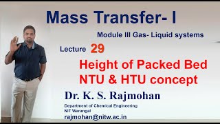 Lecture 29 Height of a Packed Columns HETP HTU NTU Derivation [upl. by Shewchuk]