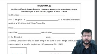 WEST BENGAL STATE COUNSELLING DOMICILE CERTIFICATES  PROFORMA a1 a2 amp b [upl. by Valenba]