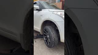 16 inch alloy wheels with tyre 🛞 marutisuzuki modifiedcarslover modified blackswift swift [upl. by Terena]