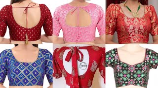 Brocade Blouse Neck Pattern  Brocade Fabric Blouse Design 2023  Brocade Blouse Neck Design Images [upl. by Nore]