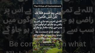 The Virtue of Contentment  Islamic Reminder  Quran Daily  hadith love hadithstudies [upl. by Aerdnas525]