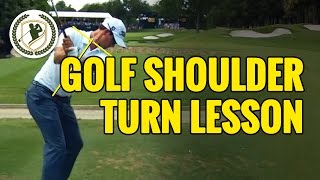 GOLF TIPS  SHOULDER TURN LESSON WITH VIDEO SWING ANALYSIS [upl. by Rudwik899]