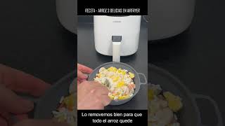 Receta arroz 3 delicias en airfryer shorts recetasairfryer recetas recetasfaciles [upl. by Sokram103]