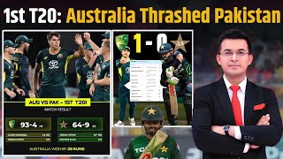 AUS vs PAK Australia thrashed Pakistan by 29 runs in the 1st T20I  Unbelievable collapse of Pak [upl. by Laemaj]