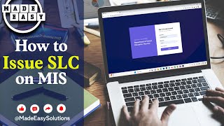 How to Issue SLC on MIS  MIS Portal Training  MadeEasy Video 7 [upl. by Assyle]