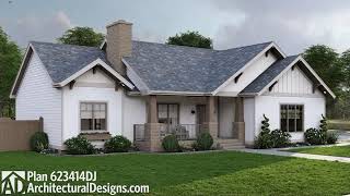 Charming Craftsman House Plan 623414DJ Walkthrough Tour  Architectural Designs [upl. by Linell16]