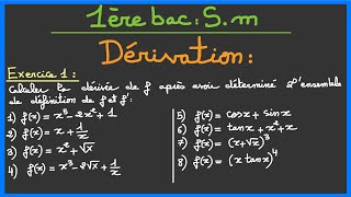 1ère bac SM  Dérivation  Exercice 1 [upl. by Upshaw]