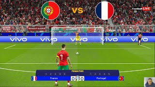 🔴LIVE PENALTIES  PORTUGAL vs FRANCE I UEFA EURO 2024 QUARTER FINAL  RONALDO vs MBAPPE  PES GAME [upl. by Hujsak]