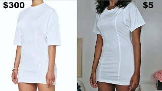 DIY Fenty Corset TShirt Dress  TShirt Transformation [upl. by Ahtekal130]