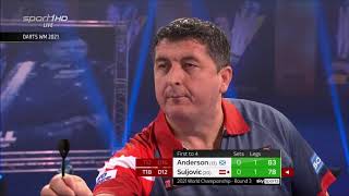 Darts World Championship 2021  Round 3  Anderson  Suljovic Full Match  German [upl. by Thilde]