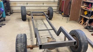 Ratrod Frame build Got the main frame for the model A truck built Axles welded on to ride height [upl. by Ramedlaw]