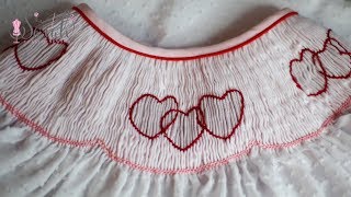 Sewing Tutorial for Multilayered Shadow Smocking  Valentines Day Heart Pattern Available [upl. by Tracee859]