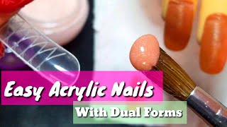 Easiest Way To Do Acrylic Nails  FOR BEGINNERS  Acrylic Nails Using Dual Forms [upl. by Attiuqihc363]