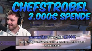 💎 CHEFSTROBEL bekommt 2000 Euro Donation 😳 [upl. by Winterbottom806]