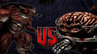 Cyberdemon vs Spiderdemon Mastermind  DOOM 3 Monster Infighting  DOOM RETRO ARENA  BOSS BATTLE [upl. by Chin]