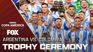 2024 Copa América Final Argentinas trophy ceremony following 10 victory over Colombia [upl. by Addia]