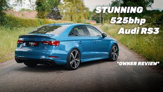 OWNER REVIEW Audi RS3 8V  525bhp 630NM REVO Performance Pack Stage 2 [upl. by Bonnibelle]