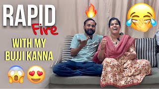 Rapid fire with my bujji kanna full fun video couple video vlogs vlog viralvideo video ￼ [upl. by Shanie]