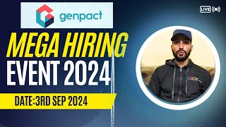 Genpact Mega Hiring Event 2024  Freshers Are Eligible  Genpact Mega Walkin Drive 2024  Jobs 2024 [upl. by Hukill]