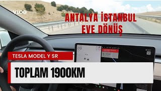 Tesla Model Y SR Antalya  İstanbul  Kaç şarj gerekti  Toplam 1900km uzun yol deneyimi nasıldı [upl. by Idnor]