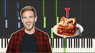 Subscribe To Pewdiepie  Bitch Lasagna  Party In The Backyard Synthesia Piano Tutorial [upl. by Yrocal]