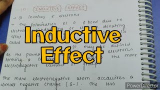 Inductive effect General organic chemistry basic notes easy notes [upl. by Naivart725]