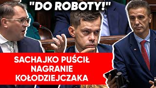 Sachajko puścił nagranie Kołodziejczaka Zrzedła mu mina Krajewski pobiegł na mównicę [upl. by Pinkham314]