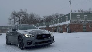 Infiniti Q50 Snow Storm POV Drive [upl. by Niajneb]