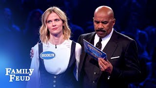 Brooklyn Deckers FANTASTIC Fast Money  Celebrity Family Feud [upl. by Joh212]