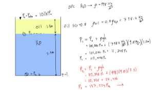 Water and oil are in a tank calculate pressure at the bottom [upl. by Notnirb]