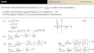 Granica oraz dziedzina funkcji  zadanie z rozwiązaniem [upl. by Ahsinal]