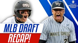 2024 MLB Draft First Round Recap Early FYPD Rankings for Dynasty Leagues  Fantasy Baseball Advice [upl. by Namielus]