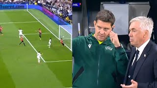 Antonio Rüdiger disallowed Offside goal vs AC Milan vs Real Madrid Carlo Ancelotti asks VAR WHY [upl. by Amando]