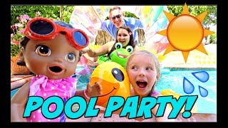 BABY ALIVE has FUN in the SUN POOL PARTY The Lily and Mommy Show The TOYTASTIC Sisters [upl. by Nanreik218]