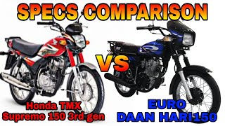 Honda tmx supremo 150 3rd gen vs euro daan hari 150 [upl. by Zacharia]