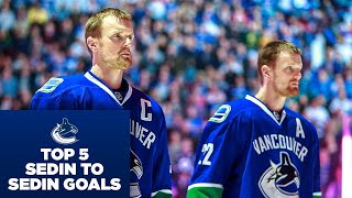 Top 5 Sedin to Sedin Goals [upl. by Liek]