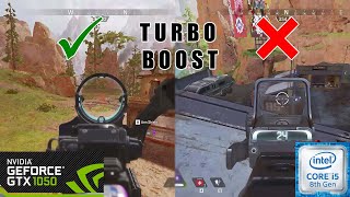 Performance Apex Legends Turbo Boost Off amp On  GTX 1050 4GB LAPTOP  LOW GRAPHICS FULL HD [upl. by Xilef]