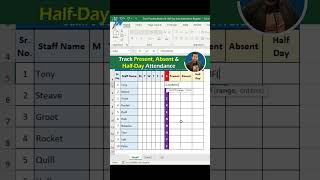 Track Present Absent amp Half Day Attendance in Excel  Conditional Formatting  exceltips shorts [upl. by Evette127]