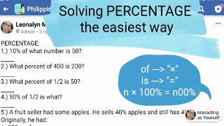 Solving PERCENTAGE the easiest and simplest way CSE LET MATH [upl. by Georgiana158]