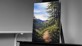 Painting a Realistic Forest Landscape with Acrylics  Paint with Ryan [upl. by Elleon]