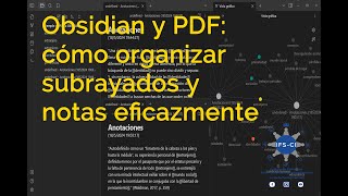 Obsidian y PDF cómo organizar subrayados y notas eficazmente [upl. by Shaylyn]