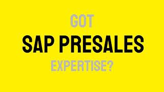 SAP Presales Job India [upl. by Manning]