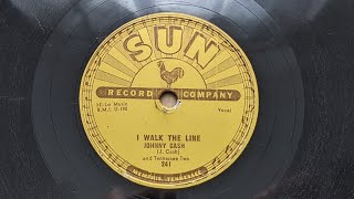 JOHNNY CASH  I Walk The Line Sun records 78 rpm US 1956 [upl. by Abas]