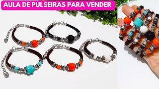 Como Fazer Pulseiras para vender  PULSEIRA PASSO A PASSO COM SOBRINHAS DE MATERIAIS bijuterias [upl. by Tallulah]