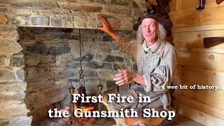 First Fire in the Gunsmith Shop Forging Hangers  1700s Gun Building [upl. by Ayet]