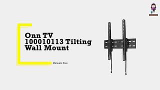 Onn 50quot86quot Tilting TV Wall Mount Installation Guide  100010113 User Manual [upl. by Aleahc]