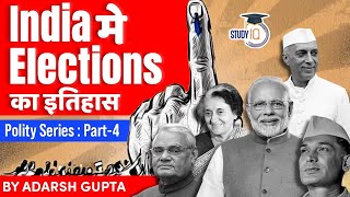 History of Elections in India since Independence  Evolution of Indian Polity and Political Parties [upl. by Zasuwa]