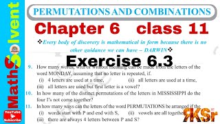 Exercise 63 class 11 math Q9 to Q11  Permutation and Combination class 11 maths  By RK Sir [upl. by Hooge980]